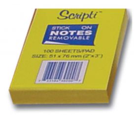 Scripti αυτοκόλλ. χαρτάκια κίτρινα 7,6x5,1εκ. 100φ.