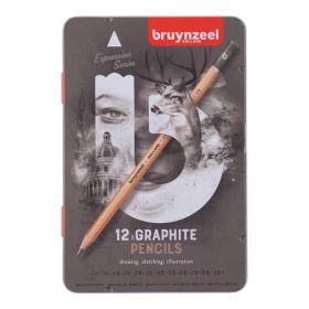 Talens bruynzeel σετ 12 μολύβια σχεδίου σε μεταλλική κασετίνα