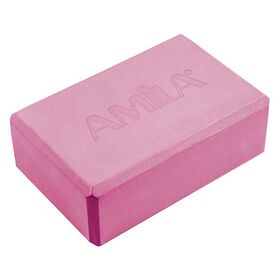 Τουβλάκι Γιόγκα Amila 7,6x15x23εκ. Ροζ