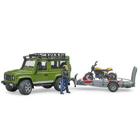 Τζιπ Land Rover με Τρέιλερ, Μηχανή Ducati και Αναβάτη Bruder