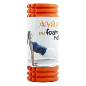 Foam Roller Amila Eva Φ14x33εκ. Πορτοκαλί - Μαύρο
