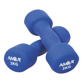 Βαράκια με Επένδυση AMILA Soft Weight 2x2kg Μπλε