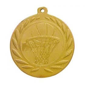 Μετάλλιο Χρυσό Ανάγλυφο με Θέμα Μπάσκετ και Κορδέλα Φ50 χιλ. M-50