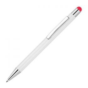 Στυλό Touch Pen Αλουμινίου Άσπρο με Κόκκινη Λεπτομέρεια Υ14,8xØ1εκ.