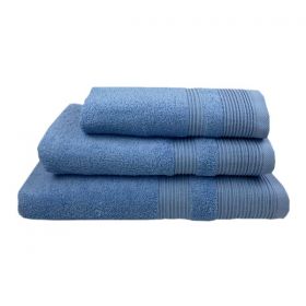 Πετσέτα Μονόχρωμη 100% Βαμβάκι Πενιέ 50x100εκ. Μπλε