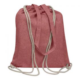 Τσάντα από Ανακυκλωμένο Βαμβάκι με Μακρύ Χερούλι και Ιμάντες Πλάτης Κόκκινη Υ42x37,5x3εκ.