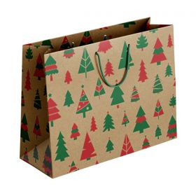Next χάρτ. τσάντα κραφτ Υ26x36x12εκ. "Χριστουγεννιάτικα Δέντρα"