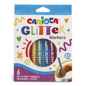Μαρκαδόροι Glitter 6 Χρωμάτων Carioca Glitter Markers