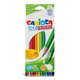 Ξυλομπογιές 12 Χρωμάτων Carioca Tita Erasable