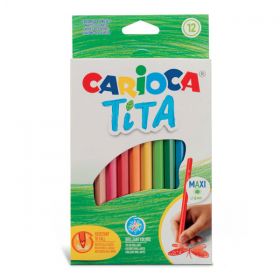 Ξυλομπογιές Carioca Tita Erasable Maxi με 12 Χρώματα