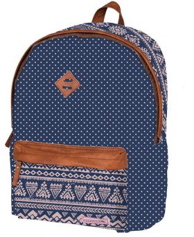 Marshmallow τσάντα πλάτης μπλε πουά με 2 θήκες 41x32x14εκ.
