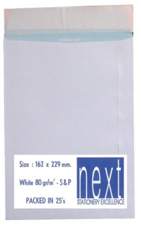Φάκελος λευκός σακ. 80γρ, αυτοκ. 16,2x22,9εκ. 25τμχ