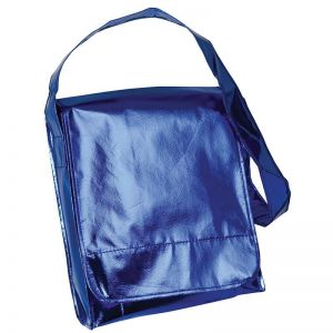 Τσάντα σε μεταλλικό χρώμα μπλε 34x35x8εκ.