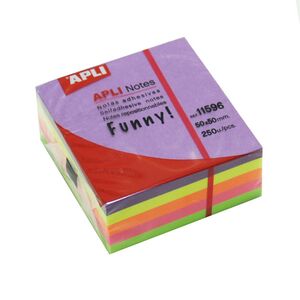 APLI Αυτοκόλλητα Χαρτάκια Neon 50x50mm