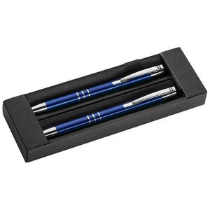Σετ στυλό - μολύβι μπλε, σε πολυτελή θήκη