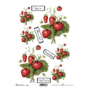 Ριζόχαρτο "strawberries" 21x29εκ.   (ITD-R126)