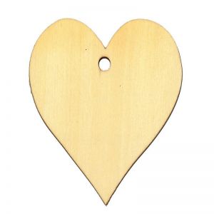 Kαρδιά ξύλινη με τρύπα 8x6.5x0.3εκ.