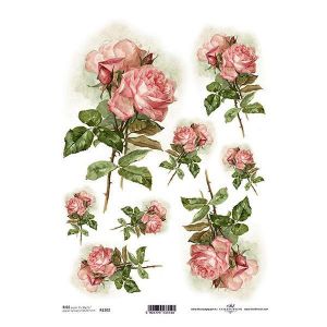 Ριζόχαρτο "pink roses" 21x29εκ.   (ITD-R1202)