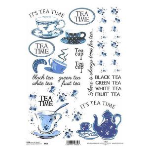 Ριζόχαρτο "tea blue" 21x29εκ.   (ITD-R413)