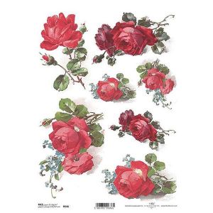 Ριζόχαρτο "red roses" 21x29εκ.   (ITD-R646)