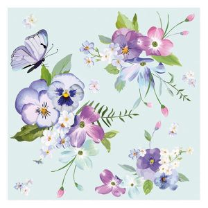 Χαρτοπετσέτες 20τεμ. 33x33εκ "Λουλούδια σε μπλε φόντο" (SD_WI_005601)