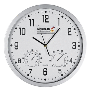 Ρολόι τοίχου θερμόμετρο-υγρόμετρο λευκό καντράν Ø35εκ.