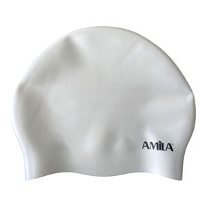 Σκουφάκι Κολύμβησης AMILA HQ Λευκό (μακριά μαλλιά)