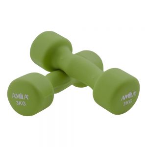 Βαράκια με Επένδυση AMILA Soft Weight 2x3kg Πράσινα