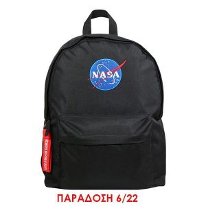 Bagtrotter τσάντα πλάτης ΝΑSA μαύρη Υ42x28x16εκ. με κασετίνα βαρελάκι