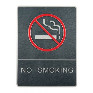 Πινακίδα Σήμανσης No Smoking Ασημί 15x20εκ.