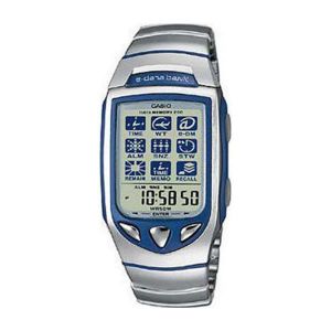 Casio ρολόι Ε-databanκ ασημί με μπλε