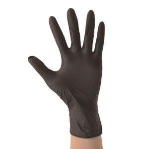 Γάντια Νιτριλίου Μαύρα μίας Χρήσης Χωρίς Πούδρα M 100τεμ.
