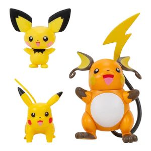 Pokemon Φιγούρες Εξέλιξης Pichu, Pikachu, Raichu Jazwares