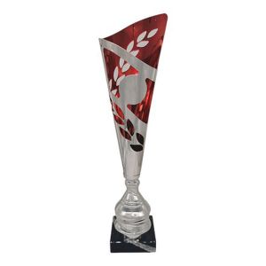 Κύπελλο με Μεταλλική Κούπα Ασημί-Κόκκινο 47εκ. KO-711
