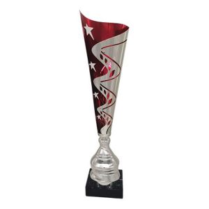 Κύπελλο με Μεταλλική Κούπα Ασημί-Κόκκινο 47εκ. KO-713