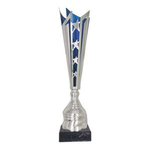 Κύπελλο με Μεταλλική Κούπα Ασημί-Μπλε 47εκ. KO-716