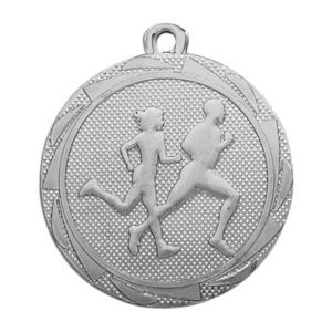Μετάλλιο Ασημί Ανάγλυφο με Θέμα Δρομείς και Κορδέλα Φ45 χιλ. M-48