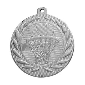 Μετάλλιο Ασημί Ανάγλυφο με Θέμα Μπάσκετ και Κορδέλα Φ50 χιλ. M-51