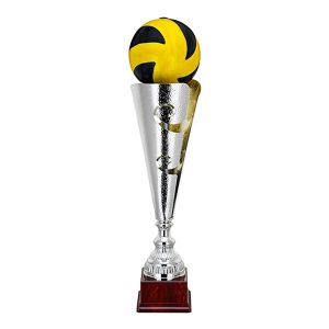 Κύπελλο Πολυτελείας Ασημί με Θέμα Πόλο και Κεραμική Μπάλα 55εκ. ΚΠ-134
