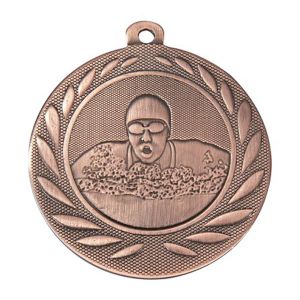 Μετάλλιο Χάλκινο Ανάγλυφο με Θέμα Κολύμβηση και Κορδέλα Φ50 χιλ. M-56