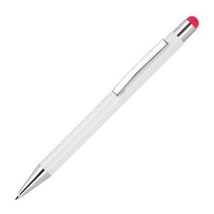 Στυλό Touch Pen Αλουμινίου Άσπρο με Κόκκινη Λεπτομέρεια Υ14,8xØ1εκ.