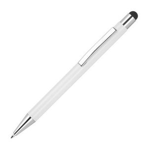 Στυλό Touch Pen Αλουμινίου Άσπρο με Μαύρη Λεπτομέρεια Υ14,8xØ1εκ.