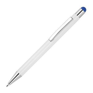 Στυλό Touch Pen Αλουμινίου Άσπρο με Μπλε Λεπτομέρεια Υ14,8xØ1εκ.