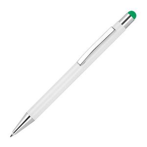 Στυλό Touch Pen Αλουμινίου Άσπρο με Πράσινη Λεπτομέρεια Υ14,8xØ1εκ.