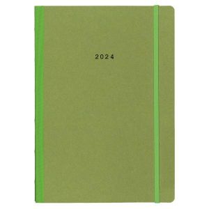 Next ημερολόγιο 2024 Natural ημερήσιο flexi πράσινο με λάστιχο 17x25εκ.