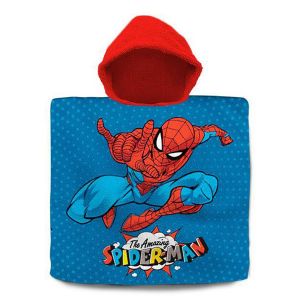 Πόντσο Θαλάσσης Παιδικό με Κουκούλα Spiderman 60x60εκ.