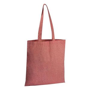 Τσάντα από Ανακυκλωμένο Βαμβάκι με Μακρύ Χερούλι Κόκκινη Υ42x37,5x2εκ.