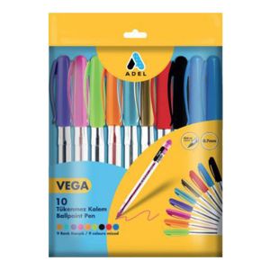 Adel Σετ 10 Στυλό Χρωματιστά Vega