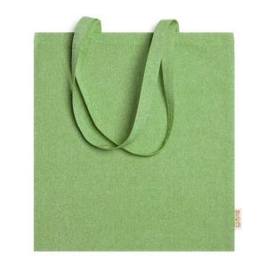 Τσάντα Βαμβακερή Πράσινη με Μακρύ Χερούλι Υ42x38εκ.
