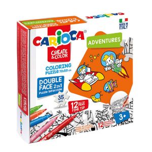 Carioca Puzzle 2 σε 1 Χρωματίζω Adventures 35τεμ. 70x35εκ.